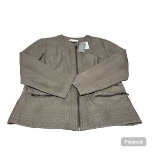 Christopher & Banks Women’s Faux Leather Full Zip Jacket Size P/Medium